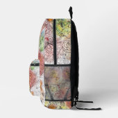 Aquarellfarben Floral Doodname und Monogramm Bedruckter Rucksack (Rechts)