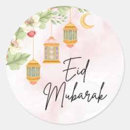 Aquarellfarben Floral Eid Mubarak Aufkleber