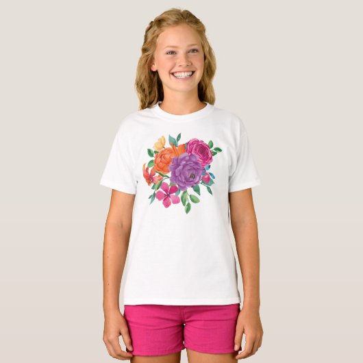 Aquarellfarben Floral Fiesta T-Shirt (Vorne ganz)