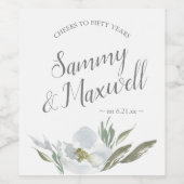 Aquarellfarben floral jubeln bis 50 Jahre Weinetikett (Einzelnes Label)