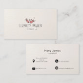 Aquarellfarben-Floral-Visitenkarte Visitenkarte (Vorne/Hinten)