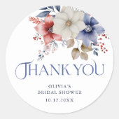 Aquarellfarben Floral Wasserfarbe Danke Sticker (Vorderseite)