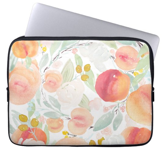 Aquarellfarben florales Muster Laptop SLeeve (Vorderseite)