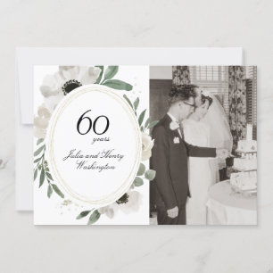 Aquarellfarben Foto Gold 60 Jahre alt Einladung