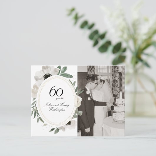 Aquarellfarben Foto Gold 60 Jahre alt Postkarte (Stehend Vorderseite)