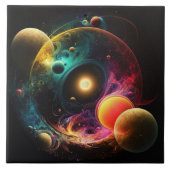 Aquarellfarben-Fraktal Fliese (Vorderseite)