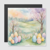 Aquarellfarben-Frühlingsszene Magnetkarte (Vorne/Hinten)