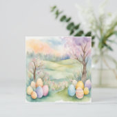 Aquarellfarben-Frühlingsszene Save The Date (Stehend Vorderseite)