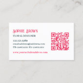 Aquarellfarben Fuchsia-Blume Blumencode Visitenkarte (Rückseite)