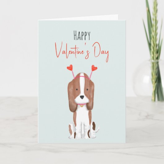 Aquarellfarben Funny Valentines Hundekarte Karte (Vorderseite)