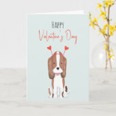 Aquarellfarben Funny Valentines Hundekarte Karte (Gelbe Blume)