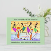 Aquarellfarben für Glück Einladung (Stehend Vorderseite)