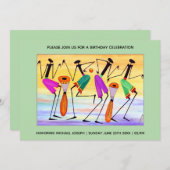 Aquarellfarben für Glück Einladung (Vorne/Hinten)