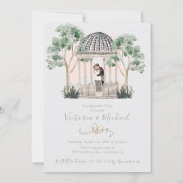 Aquarellfarben-Gazebo mit Bräu- und Bräutigu-Eukal Einladung