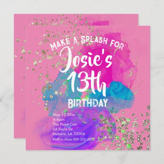 Aquarellfarben Gefärbte Krawatte Paint Birthday Ei (Vorne/Hinten)