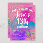 Aquarellfarben Gefärbte Krawatte Paint Birthday Ei Einladung (Vorne/Hinten)