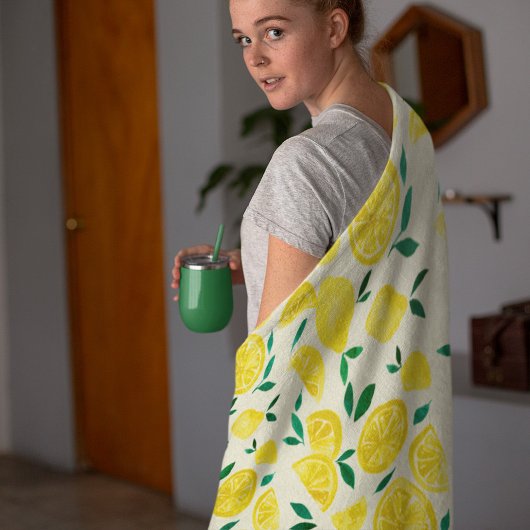 Aquarellfarben - gelb und grün fleecedecke