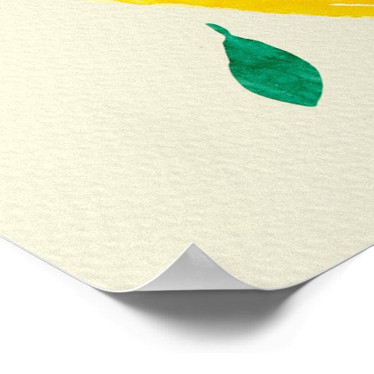 Aquarellfarben - gelb und grün poster (Ecke)