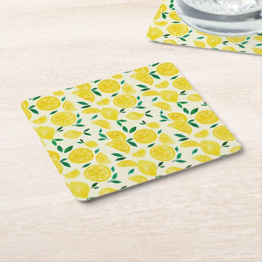 Aquarellfarben - gelb und grün rechteckiger pappuntersetzer (angewinkelt)