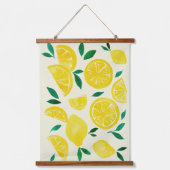 Aquarellfarben - gelb und grün wandteppich mit holzrahmen (Vorderseite)