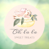 Aquarellfarben Gelbe Macaron Bäckerei & Süßigkeite Fensteraufkleber (Blatt 3)