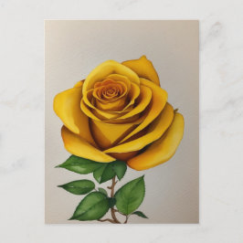 Aquarellfarben Gelbe Rosenmalerei Postkarte