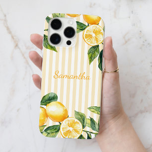 Aquarellfarben Gelbe Streifen Personalisierter Nam iPhone 16 Pro Max Hülle