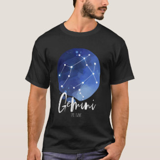 Aquarellfarben Gemini Konstellation Astrologisches T-Shirt