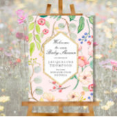 Aquarellfarben Geometrische Blume Poster