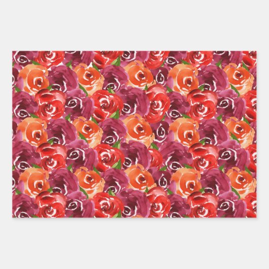 Aquarellfarben Geschenkpapier Set (Vorderseite 3)