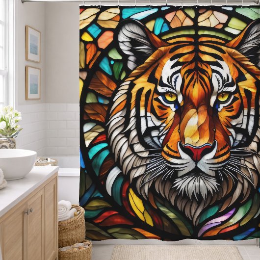 Aquarellfarben gestanzter Glass Tiger Duschvorhang