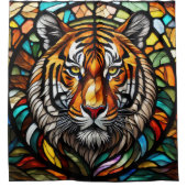 Aquarellfarben gestanzter Glass Tiger Duschvorhang (Vorderseite)