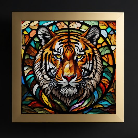 Aquarellfarben gestanzter Glass Tiger Poster