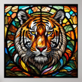 Aquarellfarben gestanzter Glass Tiger Poster (Vorne)