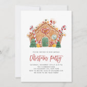 Aquarellfarben Gingerbrett Weihnachtsgebäck Party Einladung (Vorderseite)