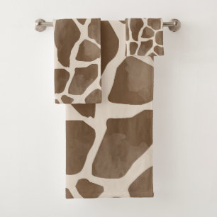 Aquarellfarben Giraffe Tierisches Muster Badhandtuch Set