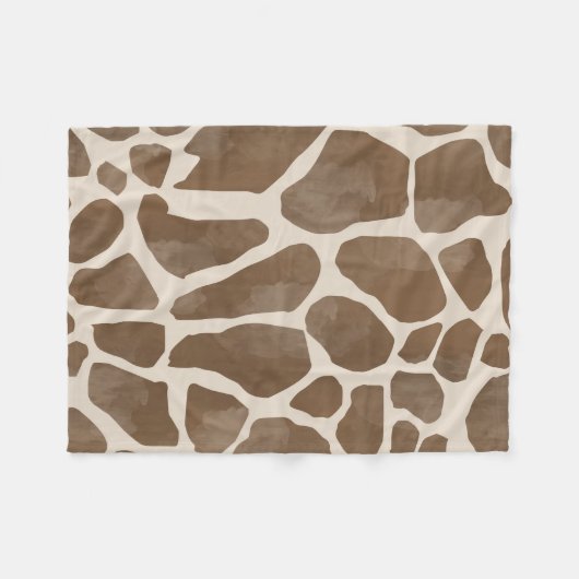Aquarellfarben Giraffe Tierisches Muster Fleecedecke (Vorderseite (Horizontal))