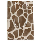 Aquarellfarben Giraffe Tierisches Muster Mittlere Geschenktüte (Rückseite)