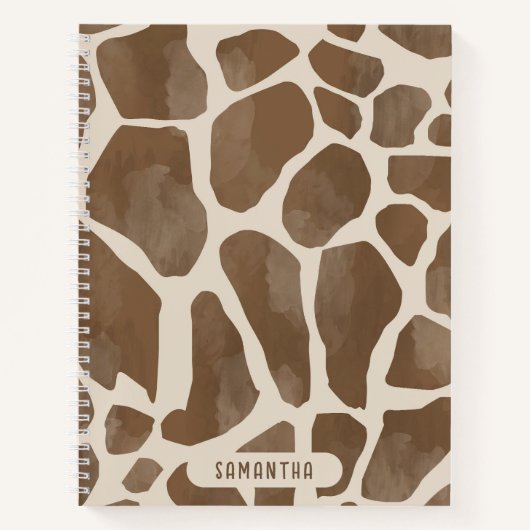 Aquarellfarben Giraffe Tierisches Muster Notizblock (Vorderseite)