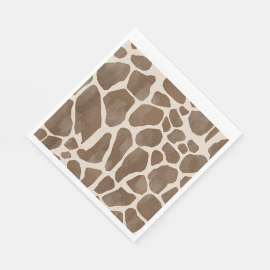 Aquarellfarben Giraffe Tierisches Muster Serviette (Ecke)