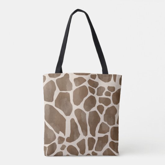 Aquarellfarben Giraffe Tierisches Muster Tasche (Rückseite)