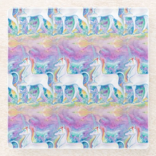 Aquarellfarben Glasuntersetzer (Vorderseite)