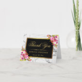 Aquarellfarben Gold Rahmen Marmor Danke Karte (Vorderseite)