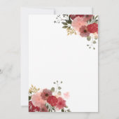 Aquarellfarben Goldsequenzen aus Florn kleiden Qui Einladung (Rückseite)