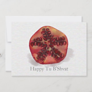 Aquarellfarben Granatapfel Tu B'Shvat Feiertagskarte