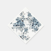 Aquarellfarben Graues und blaues Blumenmuster Serviette (Ecke)