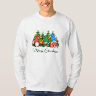 Aquarellfarben grün Frohe Weihnachten Long T-Shirt