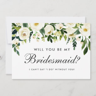 Aquarellfarben Grün weiße Hochzeit Bridesmaid Einladung