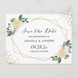 Aquarellfarben Grüne Goldblume Save the Date Ankündigungspostkarte