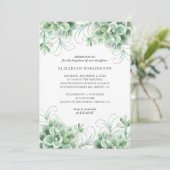 Aquarellfarben. Grünkakteen Einladung (Stehend Vorderseite)